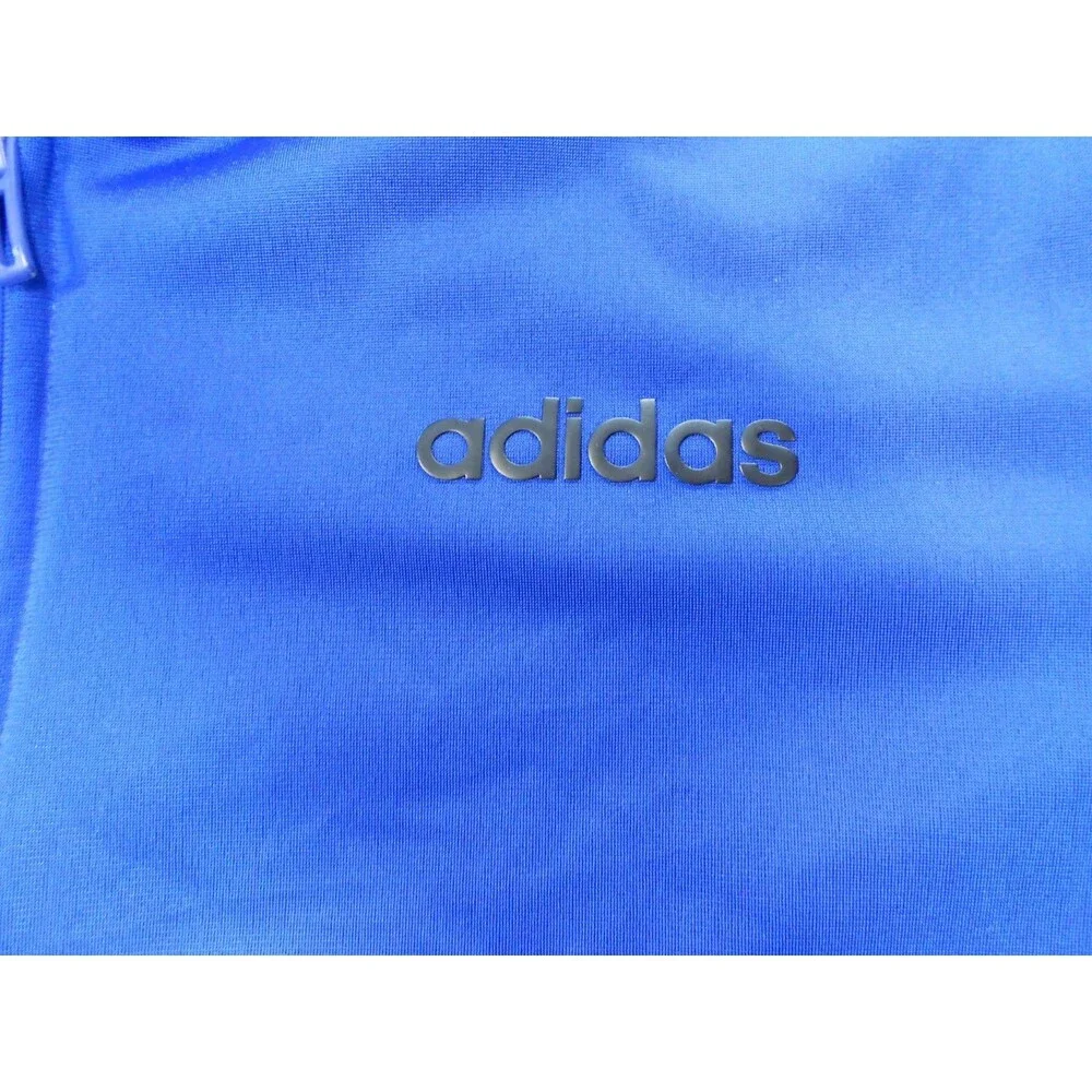 Adidas Track Jacket Mens Size Medium Blue 3-Stripes Full Zip Pockets Long Slv.